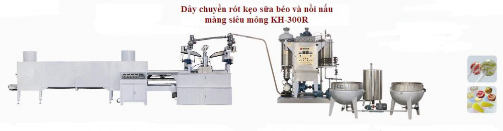 Dây chuyền rót kẹo sữa béo và nồi nấu